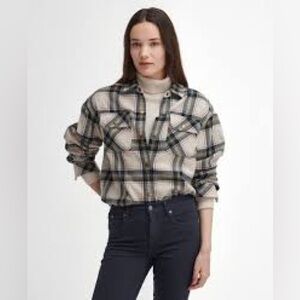 Barbour Women’s  Ashbridge Tartan Shirt cotton lyocell fern cuff buttons